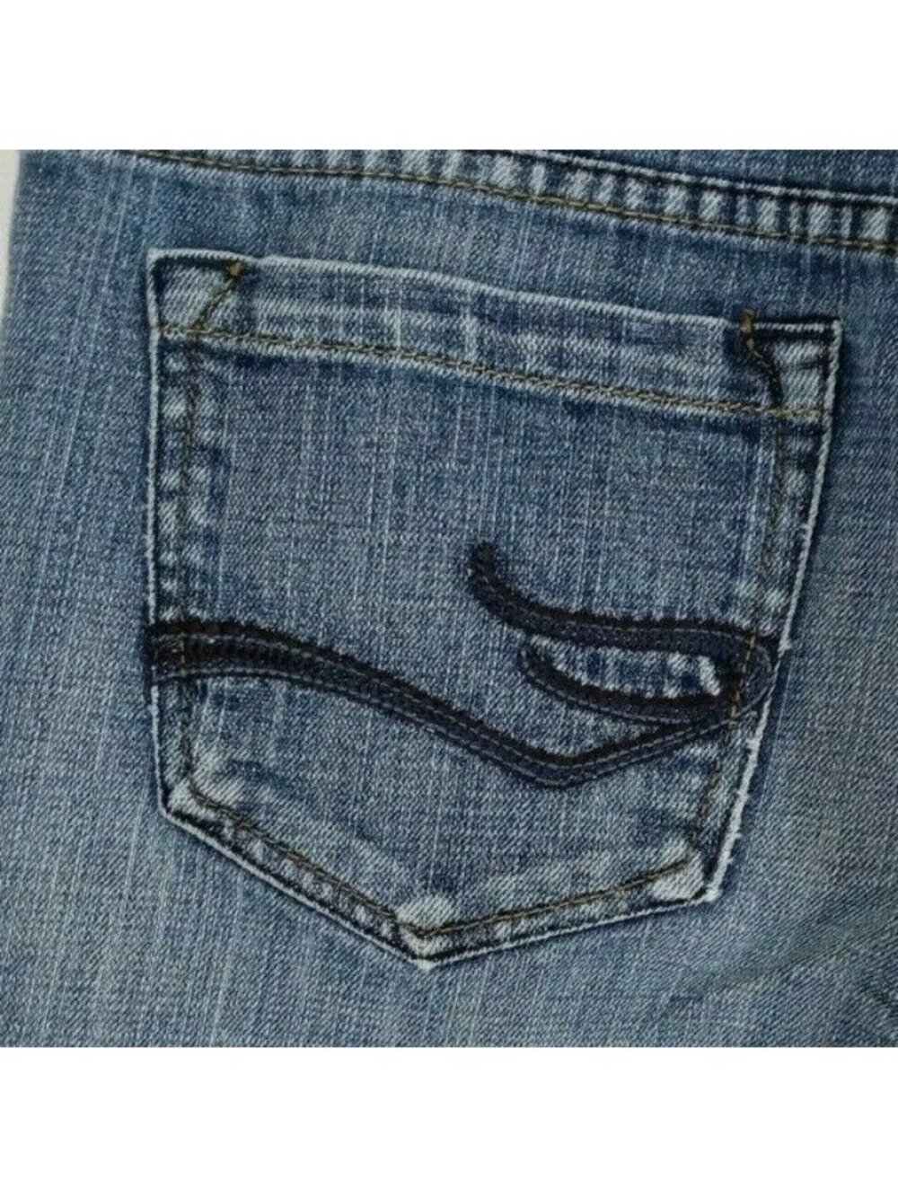 Foster Distressed Whiskered Embroidered Flare Jeans Size 8 - Picture 5 of 9